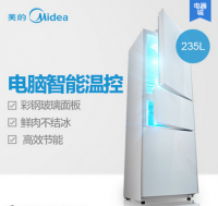 Midea/美的 BCD-235TGEM(E)三門電冰箱電腦控溫家用 耐劃玻璃面板 智能冰箱 兩天不到1度